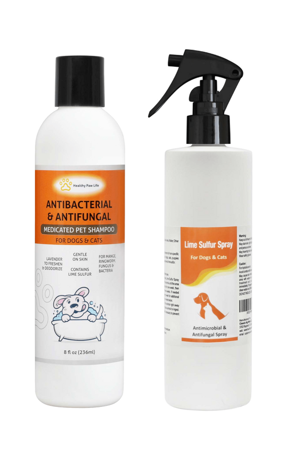 Lime Sulfur Pet Shampoo and Spray (8 oz each)
