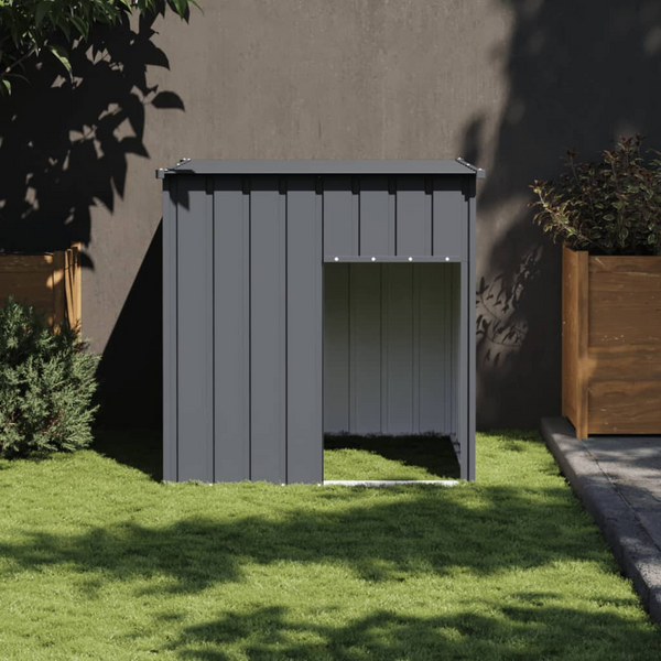vidaXL Dog House with Roof Anthracite 43.3"x40.6"x42.9" Galvanized Steel